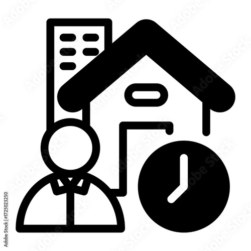 This Flexible work icon is suitable for the Office Work, Office Culture, etc.