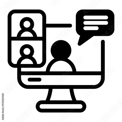 This Online Meeting icon is suitable for the Office Work, Office Culture, etc.