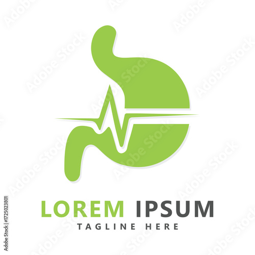 Pulse stomach logo template design vector, emblem, design concept, creative symbol, icon