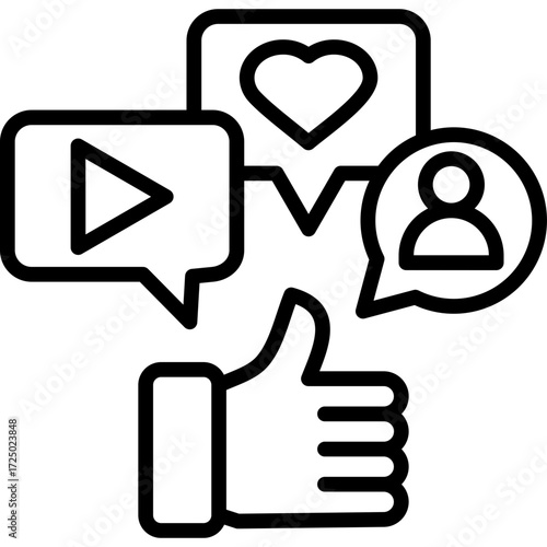 Media Engagement line icon