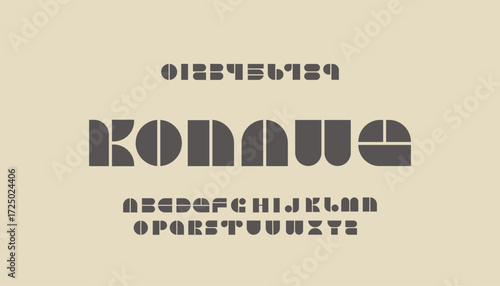 Konawe Trendy font . Modern typography. Font for events, promotions, logos, banner, monogram and poster. Stylized alphabet