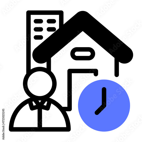 This Flexible work icon is suitable for the Office Work, Office Culture, etc.