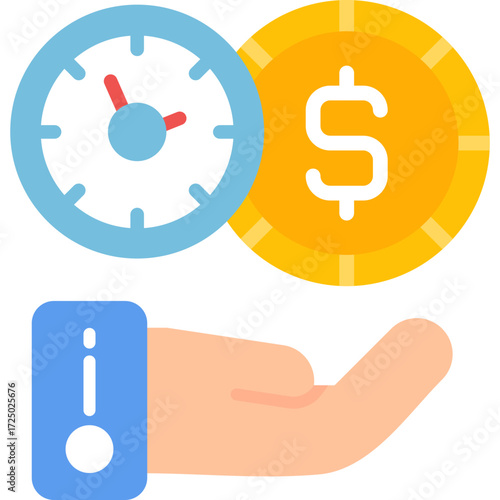 Time Is Money Icon Vector Element