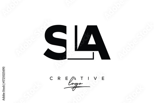 SLA Creative Minimalistic Negative Space Latter Logo with Modern Monogram for Branding and Business Letter mark Logo with Initial Letters Logo Design for Branding.