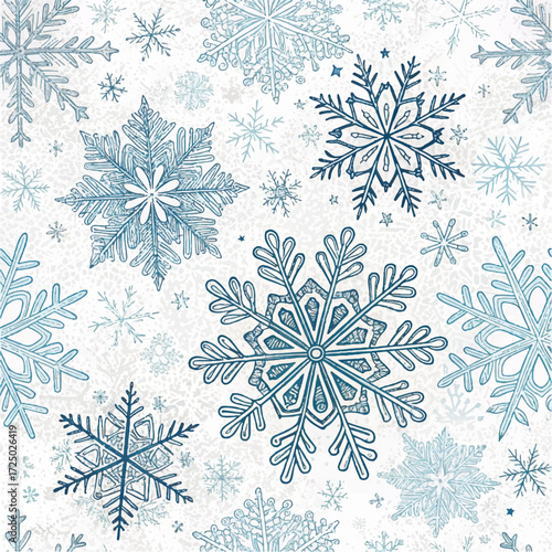 seamless pattern with snowflakes