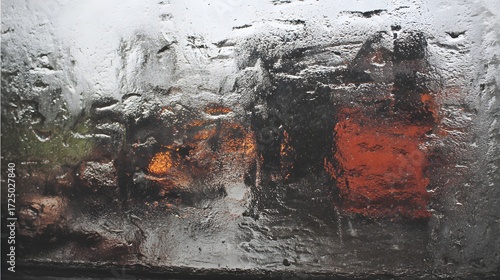 Digital frost glass overlay with soft cool colors and empty center 