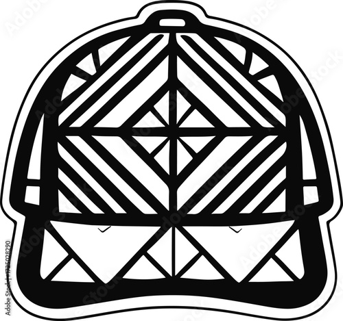 Stylish Baseball Cap with Geometric Tribal Design