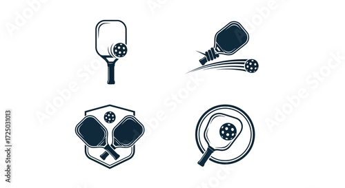 Collection of four stylized black silhouette logos representing agricultural growth and farming concepts isolated on transparent background