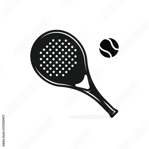 Padle Tennis logo, padle club logo, padle racket and ball logo icon vector