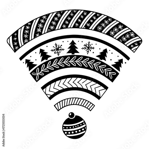 vector illustration of a festive wi fi 