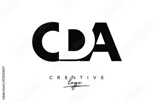 CDA Creative Minimalistic Negative Space Latter Logo with Modern Monogram for Branding and Business Letter mark Logo with Initial Letters Logo Design for Branding.	