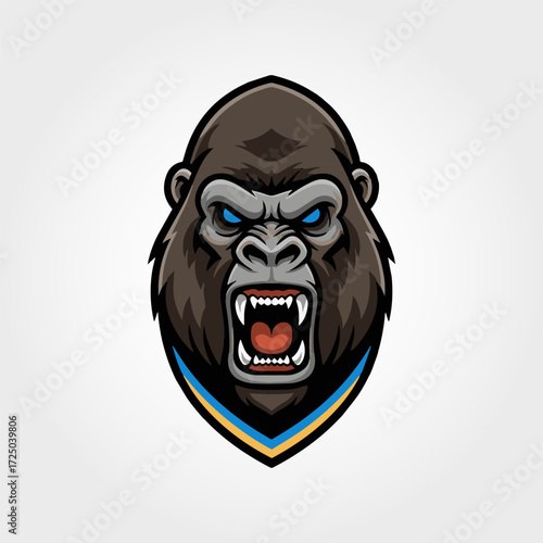 angry face gorilla illustration mascot