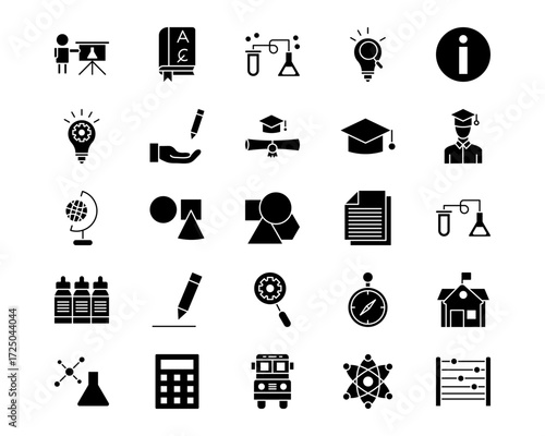 Back to School Line Vector Icons