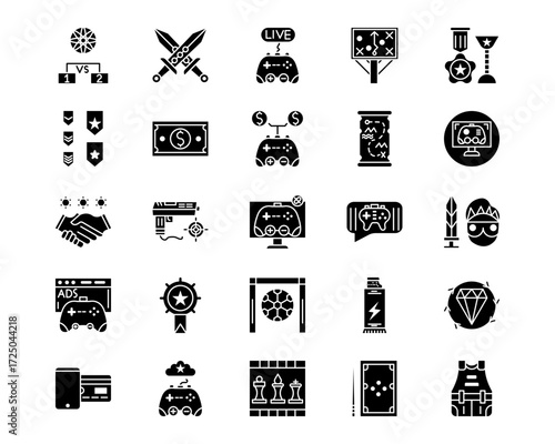 Online Game Line Vector Icons