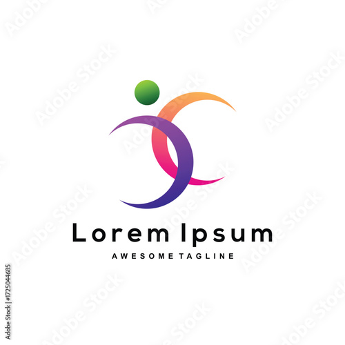 Flat gradient nature concept logotype