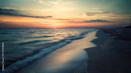 Serene photo of a calm river reflecting golden clouds