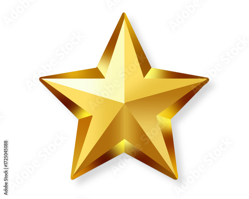 Gold star vector icon isolated on white background