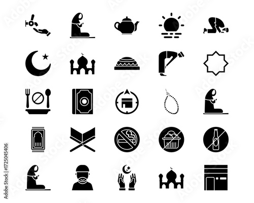Ramadan Line Vector Icons