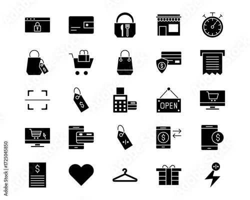 Shopping and Ecommerce Line Vector Icons