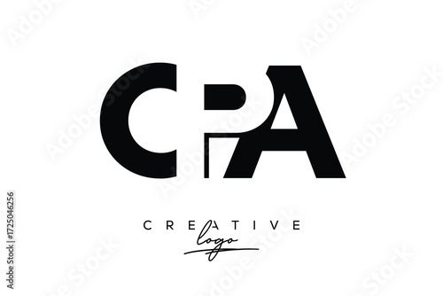 CPA Creative Minimalistic Negative Space Latter Logo with Modern Monogram for Branding and Business Letter mark Logo with Initial Letters Logo Design for Branding.	