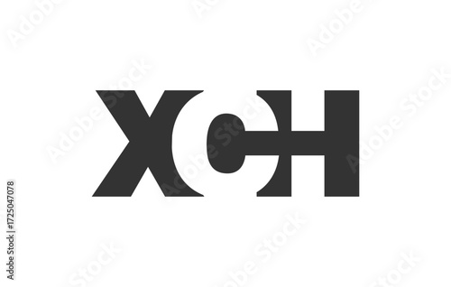 XCH logo design. Initial letter X C H bold font style for tech startups, consulting, corporate branding. Creative company name, headlines typography identity, trendy logotype.
