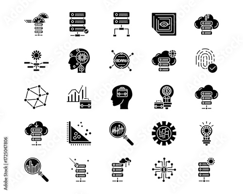 Big Data Line Vector Icons