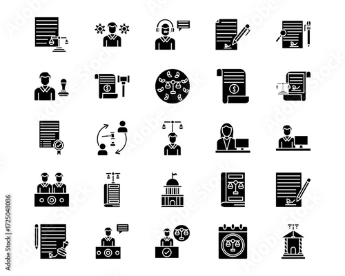 Law & Legislation Line Vector Icons