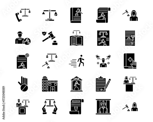 Law & Legislation Line Vector Icons
