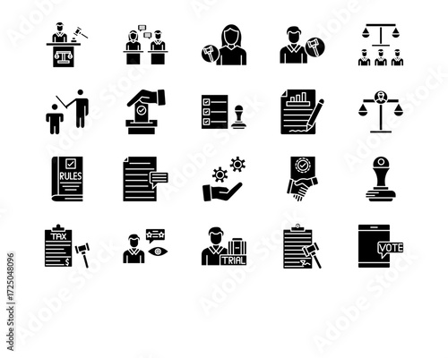 Law & Legislation Line Vector Icons