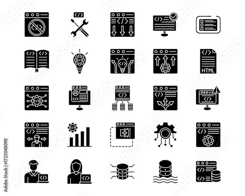 No Code Line Vector Icons