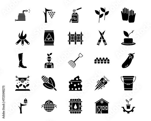 Farming Line Vector Icons