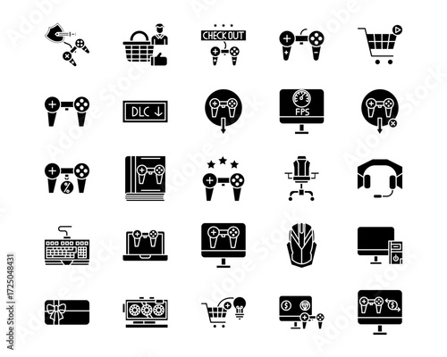 Gaming Ecommerce Line Vector Icons