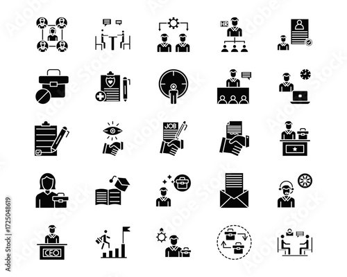 Job Search Line Vector Icons