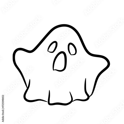 Cartoon ghost with wide flowing bottom