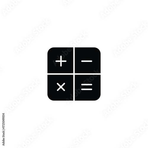 Calculator icon isolated on a white background. Accounting calculator icon. black calculator vector