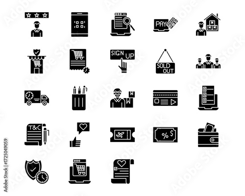 Web Store Line Vector Icons