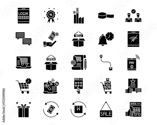 Web Store Line Vector Icons