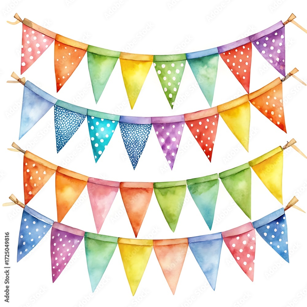 Obraz premium Set of colorful flags with white dots