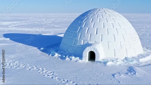Igloo on a snow-covered landscape