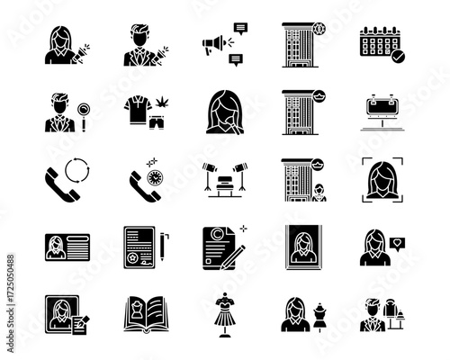 Modelling Agency Line Vector Icons