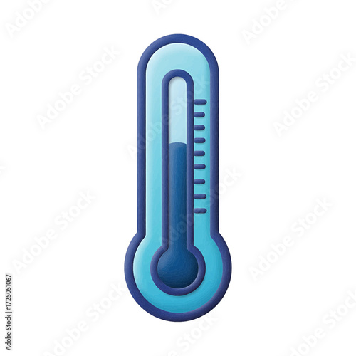 3D Render of Thermometer Icon Isolated on White Background – Medical Temperature Measurement, Healthcare Symbol, Fever and Climate Check Illustration