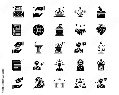 Politics Line Vector Icons