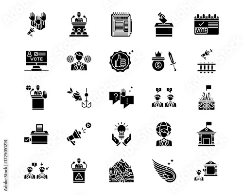 Politics Line Vector Icons