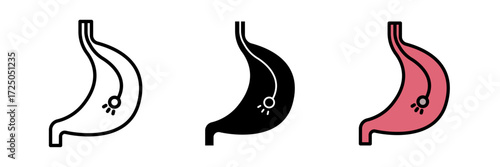 Endoscopy icon Medical nonsurgical procedure. Healthcare services. Disease diagnostics vector icons illustrations for graphic design.