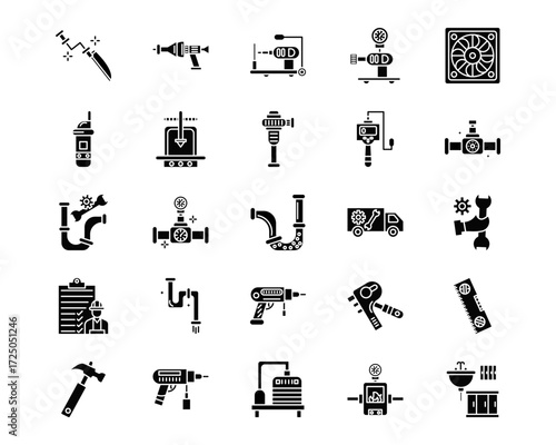Plumbing Line Vector Icons