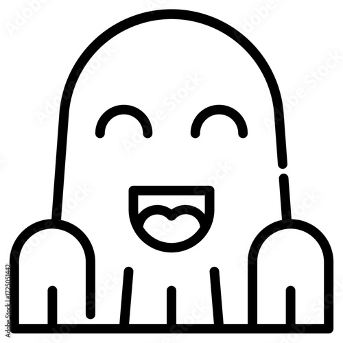 Ghost. This is a vector single icon with a dashed line style. It is suitable for various purposes, including website design, mobile app design, and logo design.