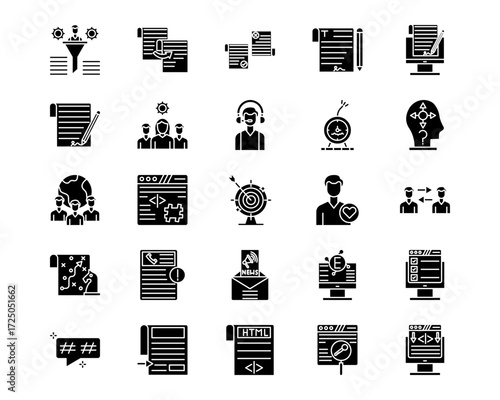 Copywriting Line Vector Icons