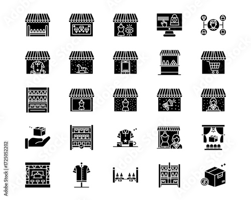 Merchandising Line Vector Icons