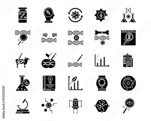 Bioengineering Line Vector Icons