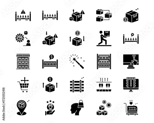 Merchandising Line Vector Icons